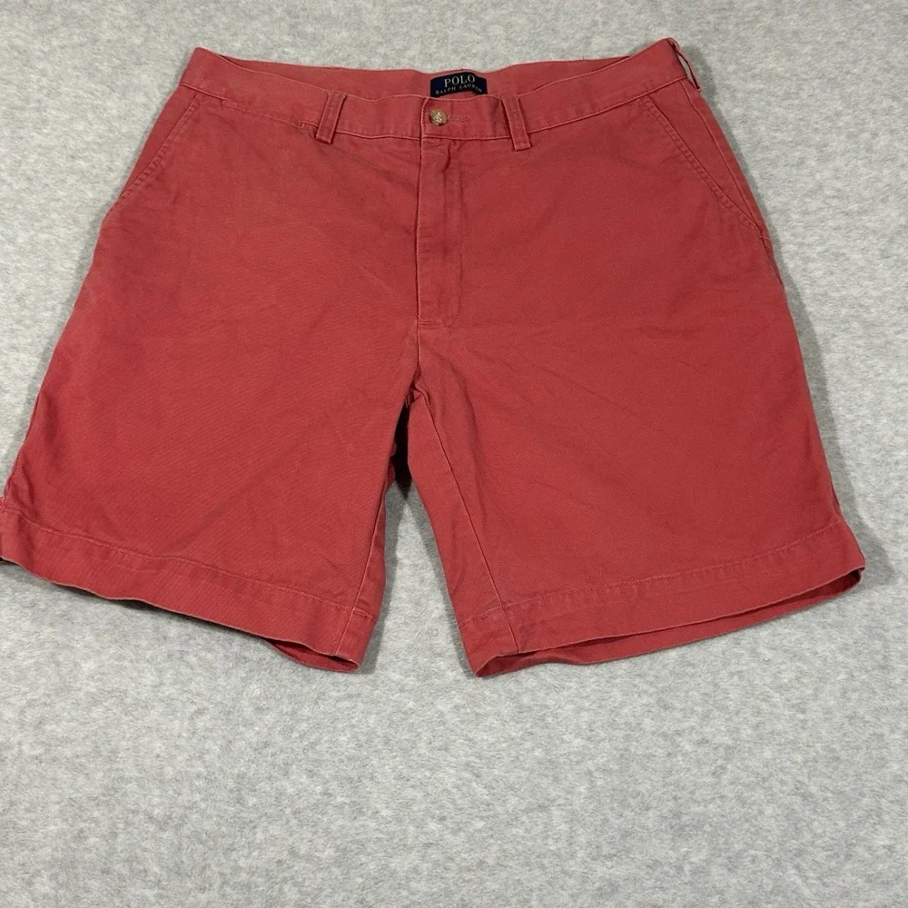 Polo Ralph Lauren Shorts Men 35 Reddish Pink Chino Golf Shorts - Picture 1 of 10